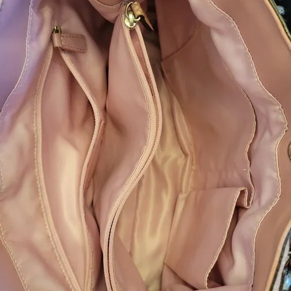 COACH Penelope Sateen Shopper Purse - Pink and Cream - Picture 2 of 8